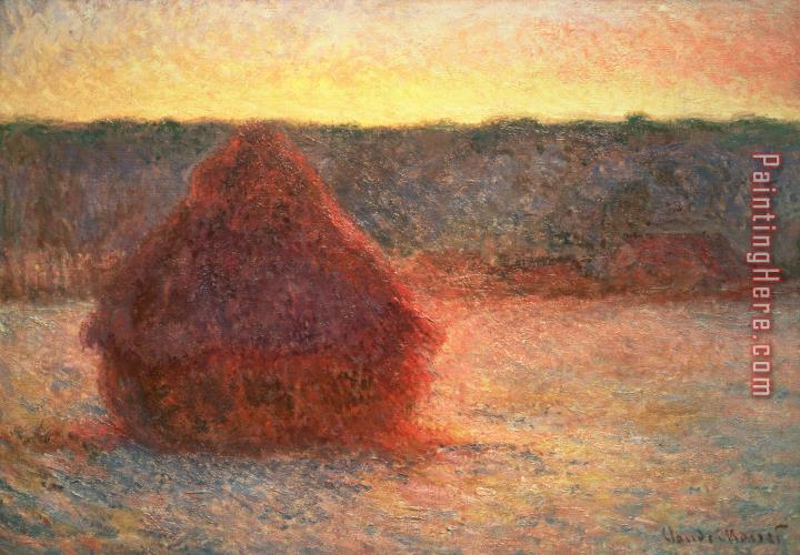 Claude Monet Haystacks at Sunset